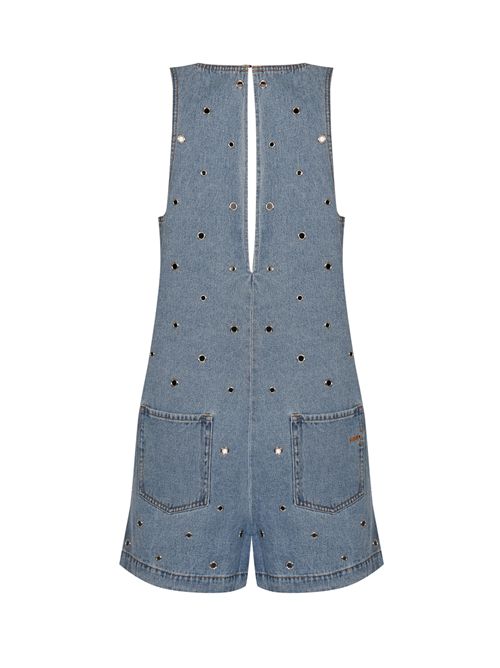 Tuta corta Viaggio in denim con borchie traforate PINKO | 106257 A32OPJD
